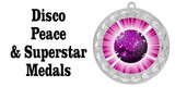 Disco - Peace and Superstar themed medals